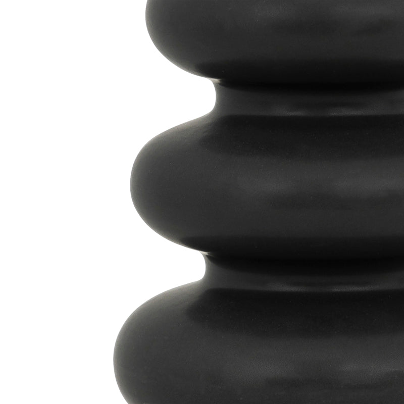 Βάζο Zerve  κεραμικό σε μαύρη απόχρωση Φ15.2x25εκ