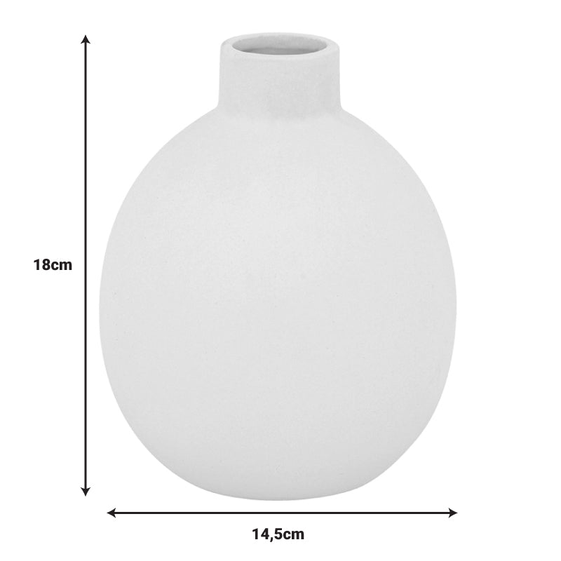 Βάζο Rozerie  κεραμικό σε κρεμ απόχρωση Φ14,5x18εκ