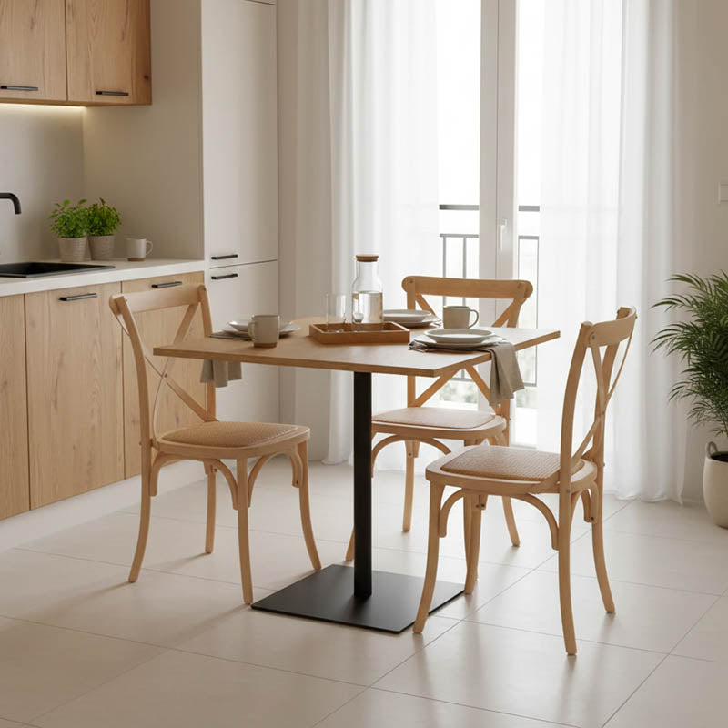 Τραπέζι Nerobian  mdf σε sonoma απόχρωση 70x70x75εκ