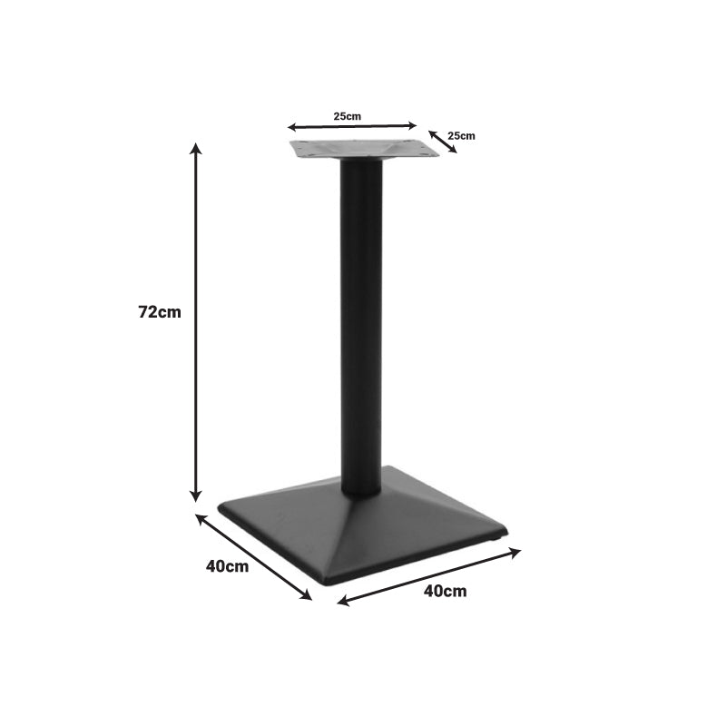 Βάση τραπεζιού Ova  μεταλλική σε μαύρη απόχρωση 40x40x72εκ