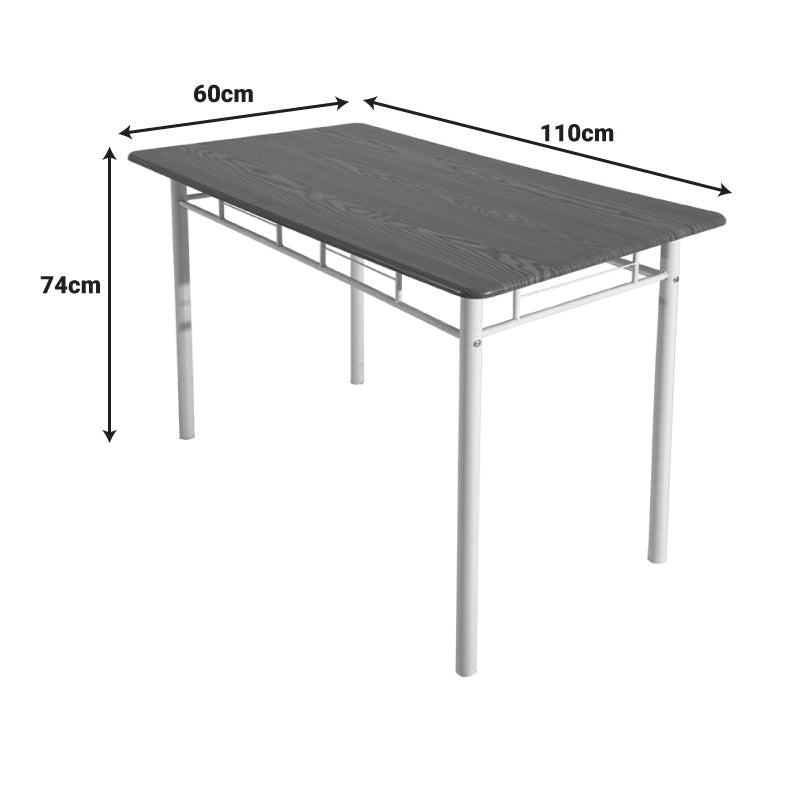 Τραπεζαρία Reforia  σετ 5τμχ mdf σε φυσική απόχρωση με λευκά μεταλλικά πόδια 110x60x74εκ