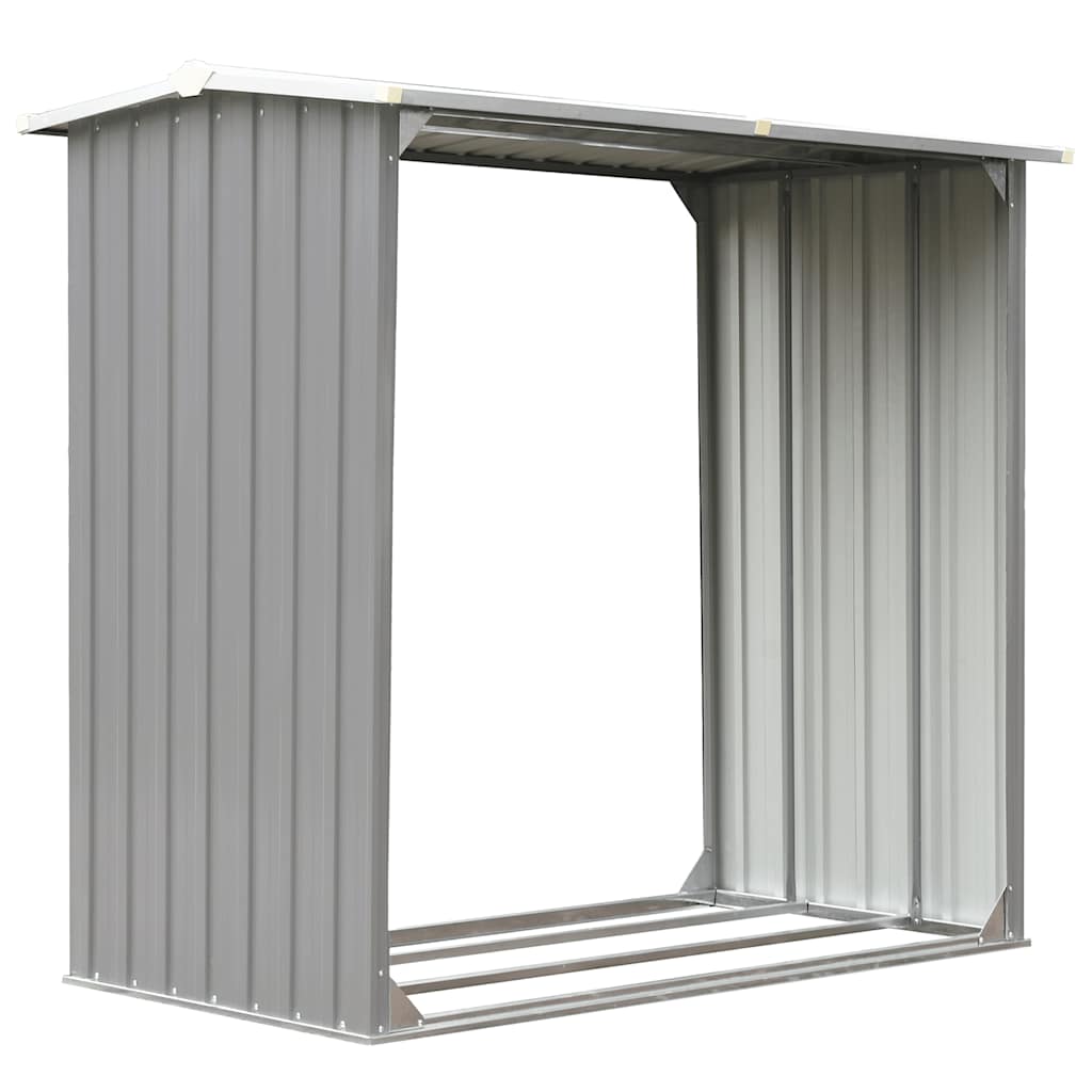 Υπόστεγο Αποθήκευσης Ξύλων Κήπου Γκρι 172x91x154 εκ. Ατσάλι
