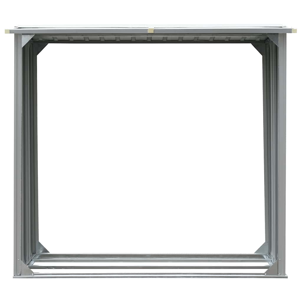 Υπόστεγο Αποθήκευσης Ξύλων Κήπου Γκρι 172x91x154 εκ. Ατσάλι