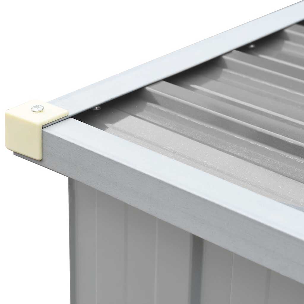 Υπόστεγο Αποθήκευσης Ξύλων Κήπου Γκρι 330x84x152 εκ. Ατσάλι