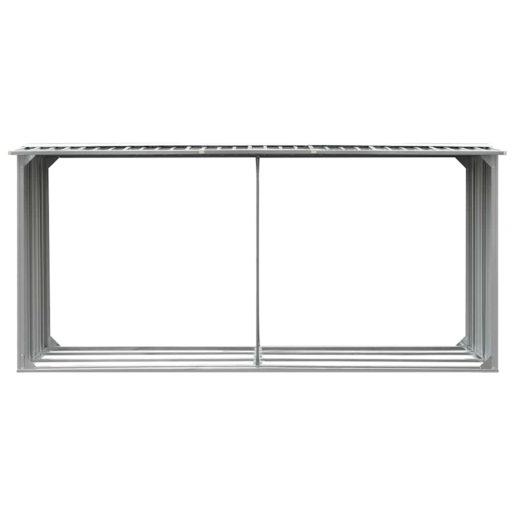 Υπόστεγο Αποθήκευσης Ξύλων Κήπου Γκρι 330x92x153 εκ. Ατσάλι