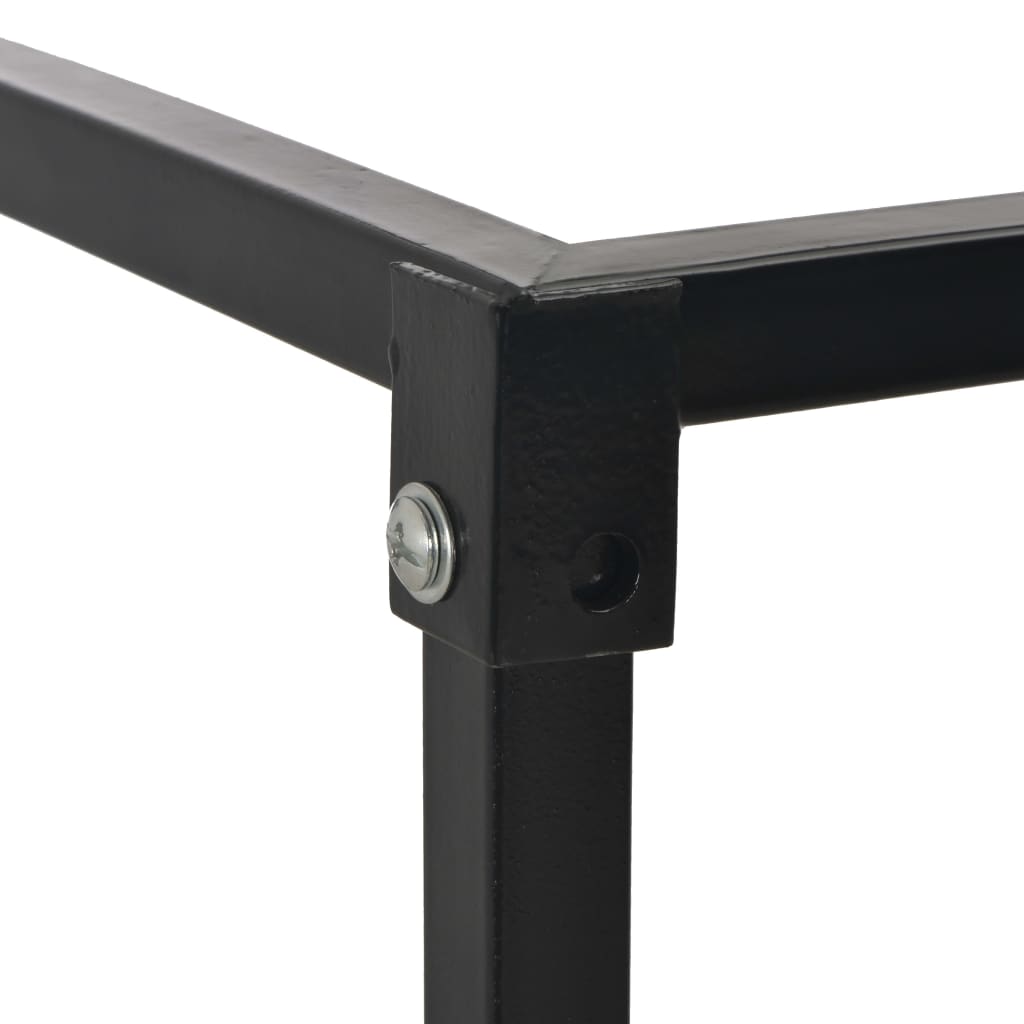 Ράφι Καυσόξυλων με Βάση Μαύρο 37 x 37 x 113 εκ. Ατσάλινο
