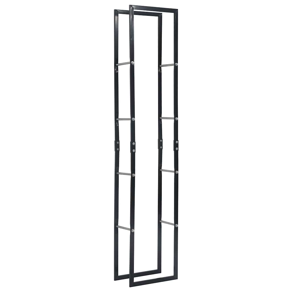 Ράφι Καυσόξυλων Μαύρο 40 x 25 x 200 εκ. Ατσάλινο