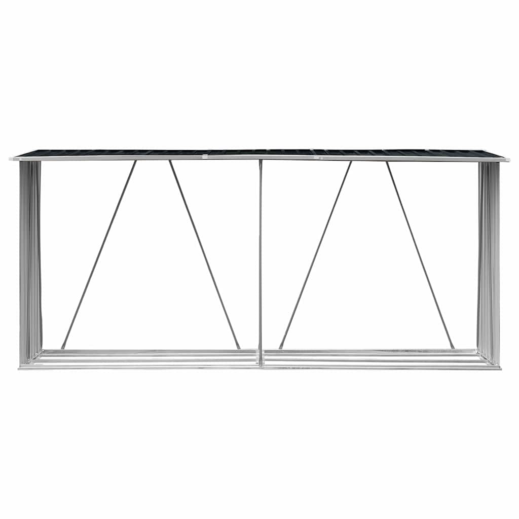 Υπόστεγο Αποθήκευσης Ξύλων Κήπου Ανθρακί 330x84x152 εκ. Ατσάλι