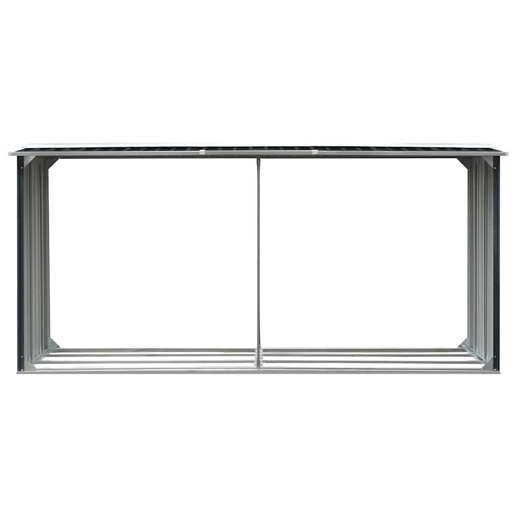 Υπόστεγο Αποθήκευσης Ξύλων Κήπου Ανθρακί 330x92x153 εκ. Ατσάλι