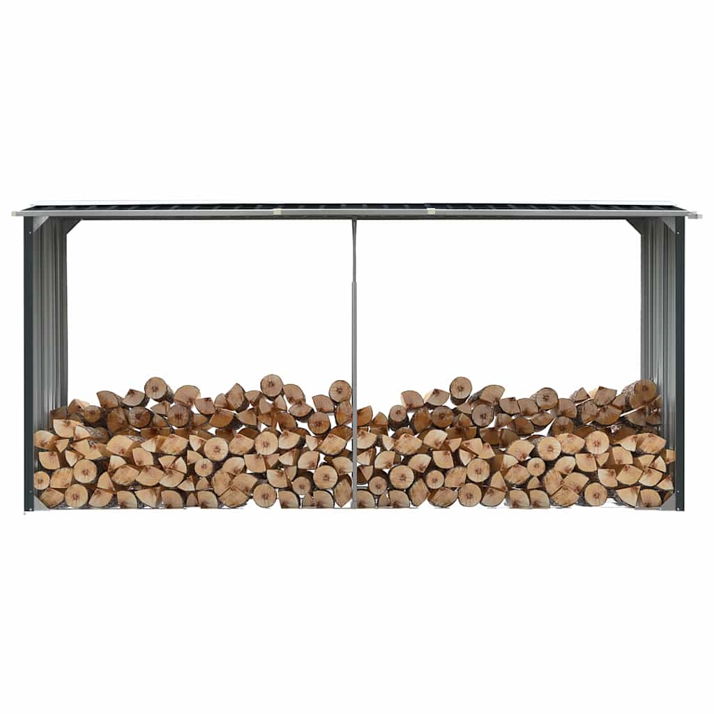 Υπόστεγο Αποθήκευσης Ξύλων Κήπου Ανθρακί 330x92x153 εκ. Ατσάλι