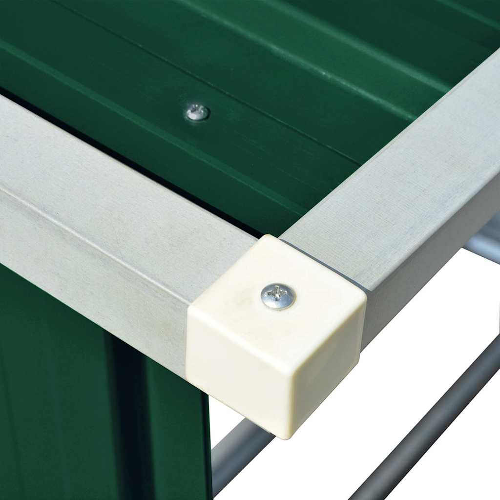 Υπόστεγο Αποθήκευσης Ξύλων Κήπου Πράσινο 163x83x154 εκ. Ατσάλι