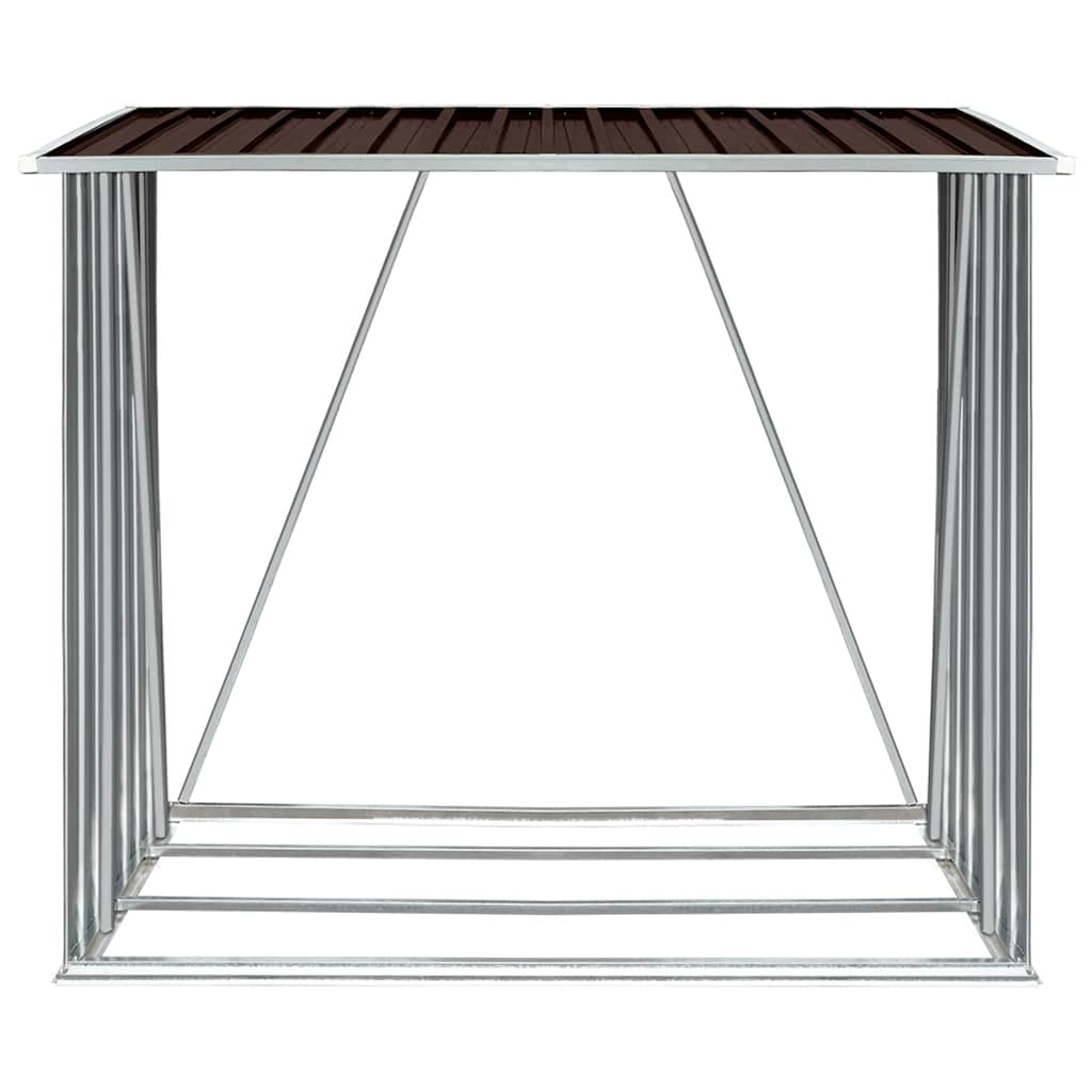 Υπόστεγο Αποθήκευσης Ξύλων Κήπου Καφέ 163x83x154 εκ. Ατσάλι