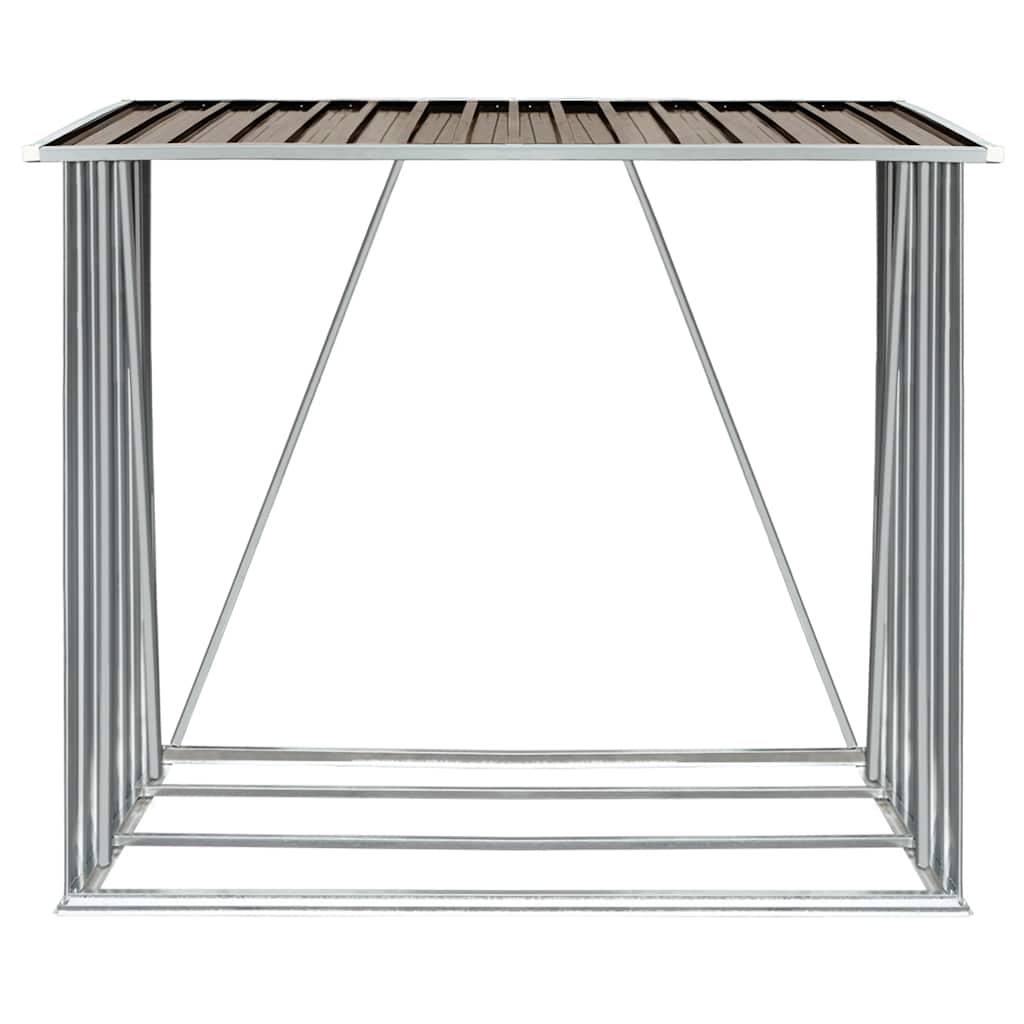 Υπόστεγο Αποθήκευσης Ξύλων Κήπου Καφέ 163x83x154 εκ. Ατσάλι