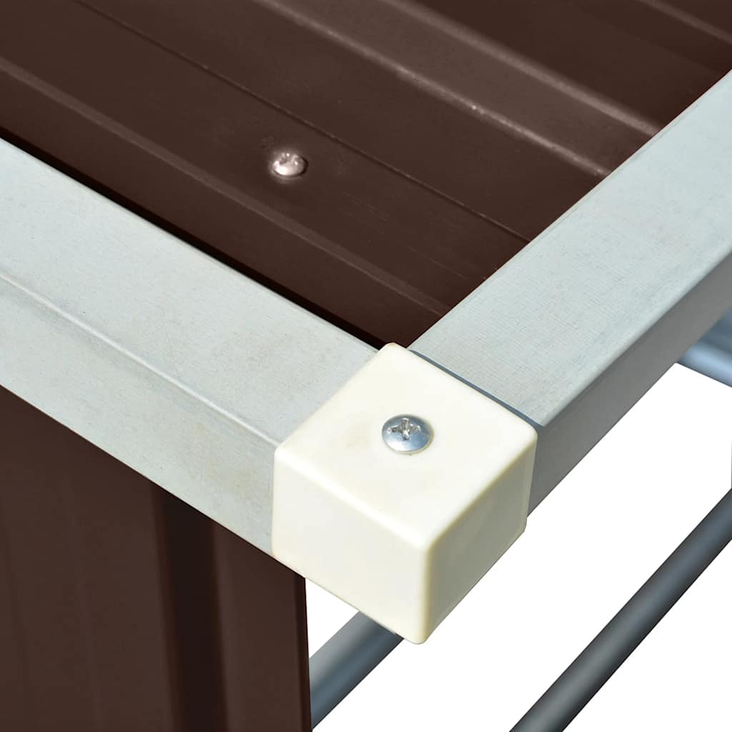 Υπόστεγο Αποθήκευσης Ξύλων Κήπου Καφέ 163x83x154 εκ. Ατσάλι