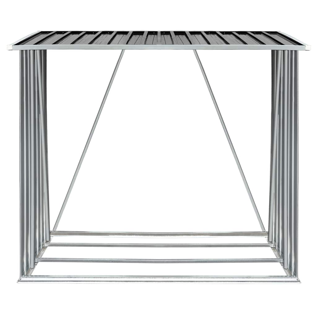 Υπόστεγο Αποθήκευσης Ξύλων Κήπου Ανθρακί 163x83x154 εκ. Ατσάλι