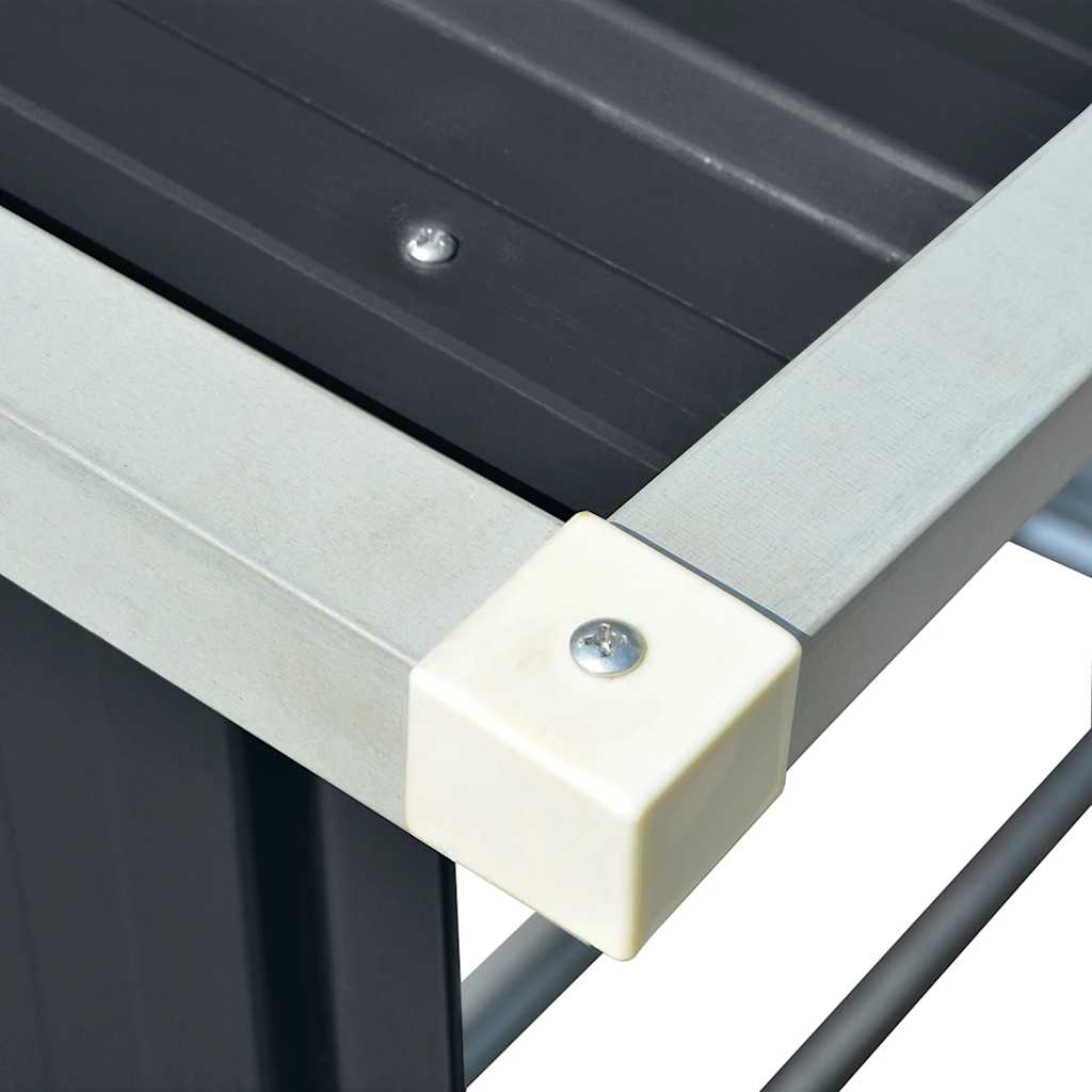 Υπόστεγο Αποθήκευσης Ξύλων Κήπου Ανθρακί 163x83x154 εκ. Ατσάλι