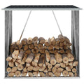 Υπόστεγο Αποθήκευσης Ξύλων Κήπου Ανθρακί 163x83x154 εκ. Ατσάλι