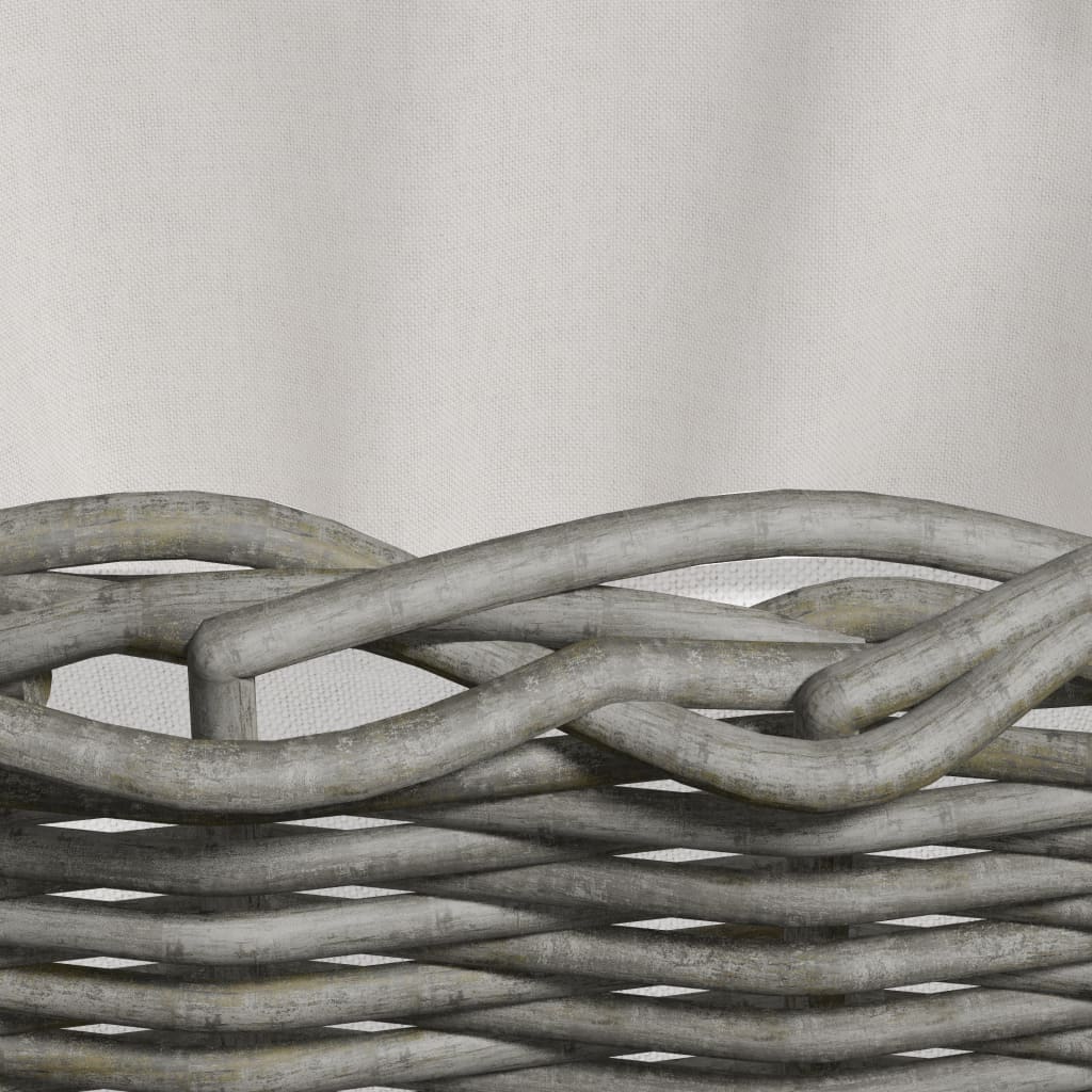 Καλάθι Καυσόξυλων με Λαβές Μεταφοράς 59x42x28 εκ. Γκρι Ιτιά