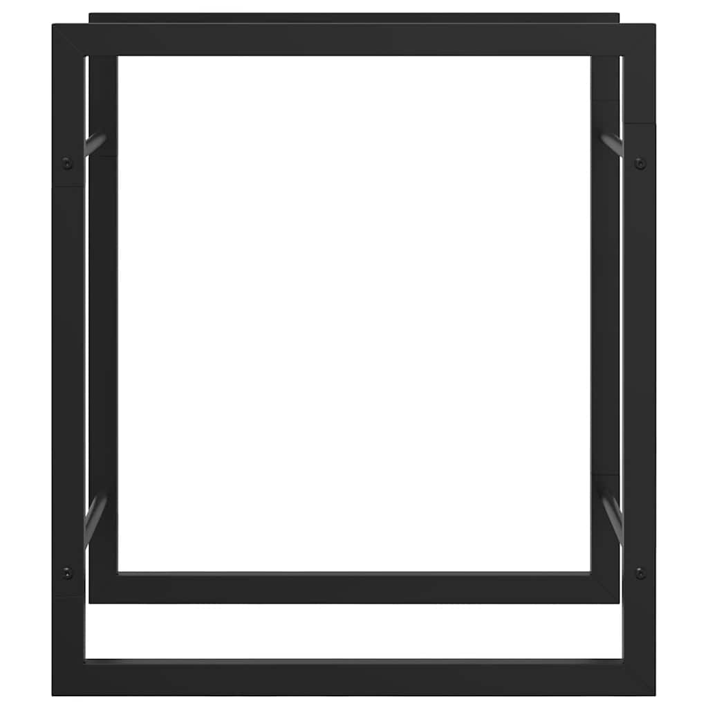 Ραφιέρα Καυσόξυλων Ματ Μαύρο 50x28x56 εκ. Ατσάλι