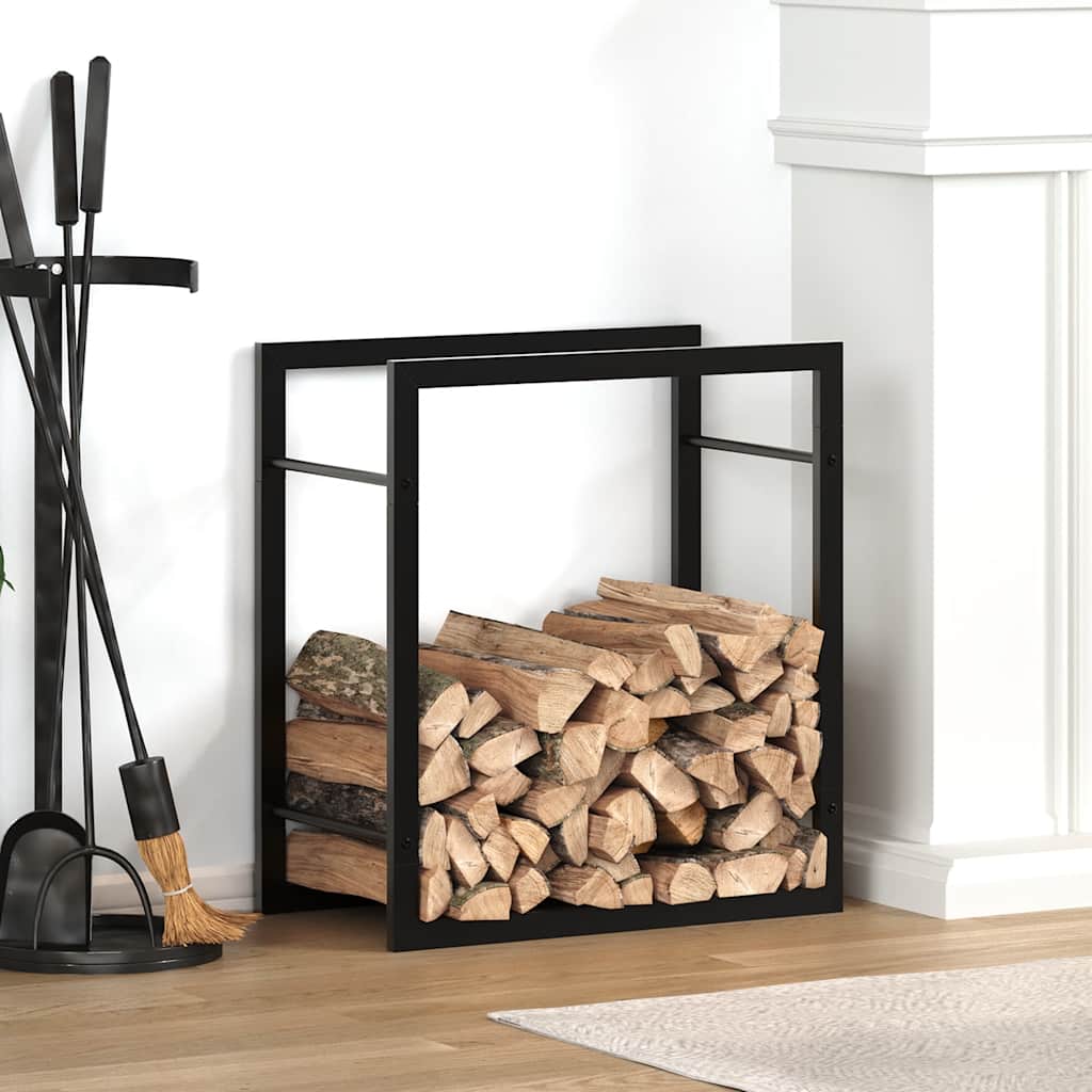 Ραφιέρα Καυσόξυλων Ματ Μαύρο 50x28x56 εκ. Ατσάλι