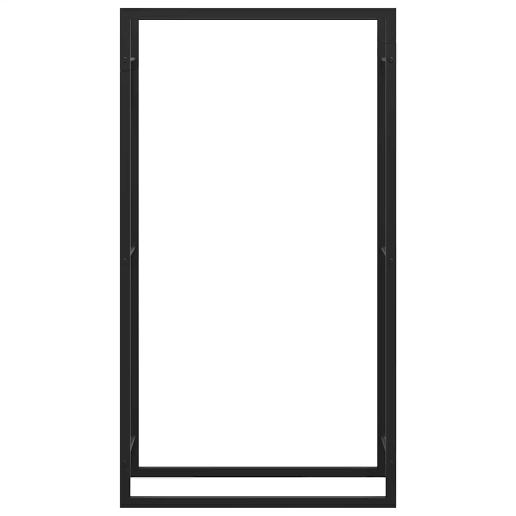 Ράφι Ξύλων Μαύρη Ματ Ατσάλινη 80x28x154 εκ.