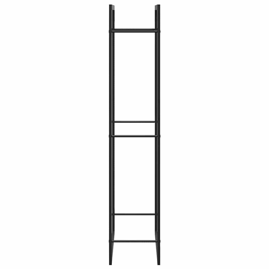 Ράφι Ξύλων Μαύρη Ματ Ατσάλινη 80x28x154 εκ.