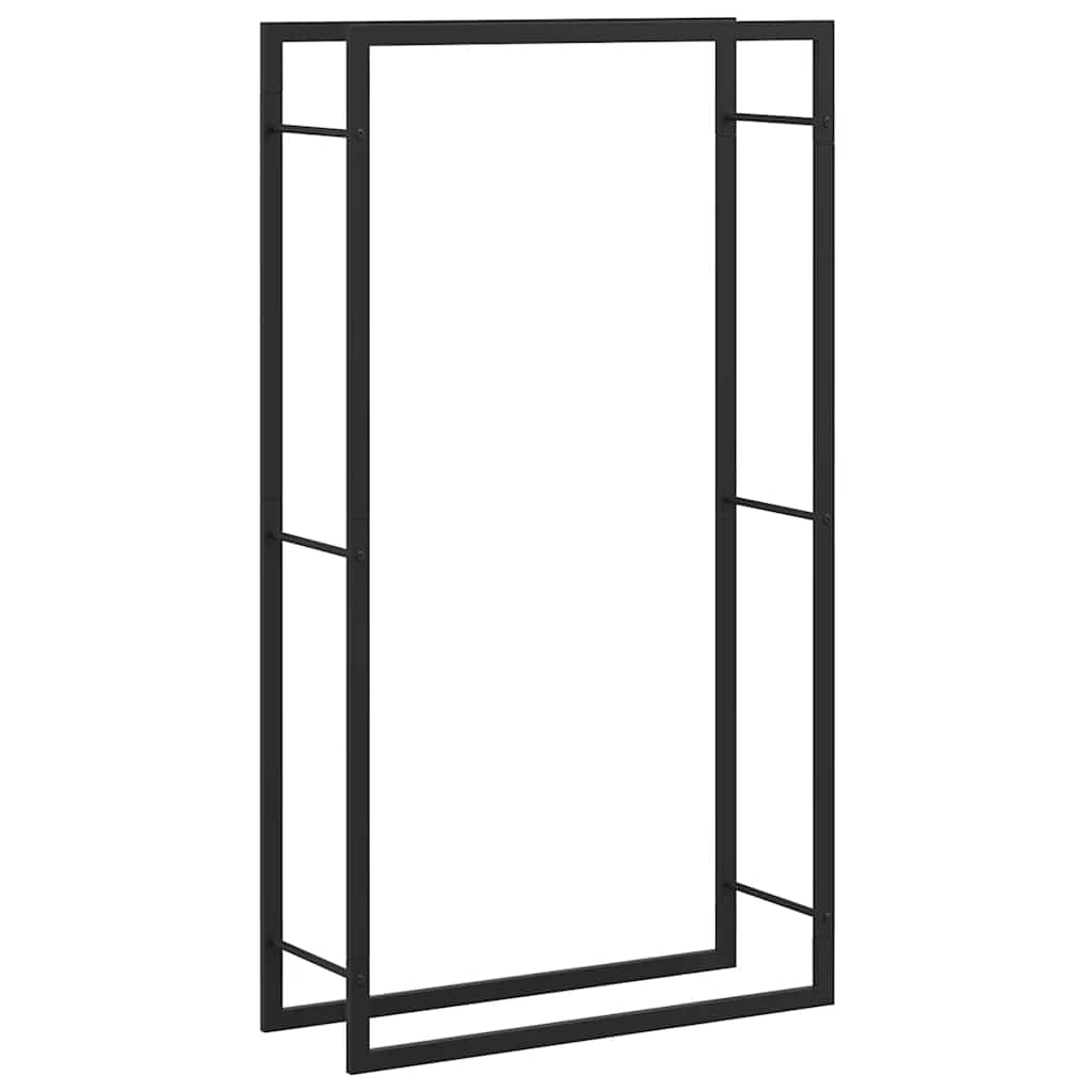 Ράφι Ξύλων Μαύρη Ματ Ατσάλινη 80x28x154 εκ.