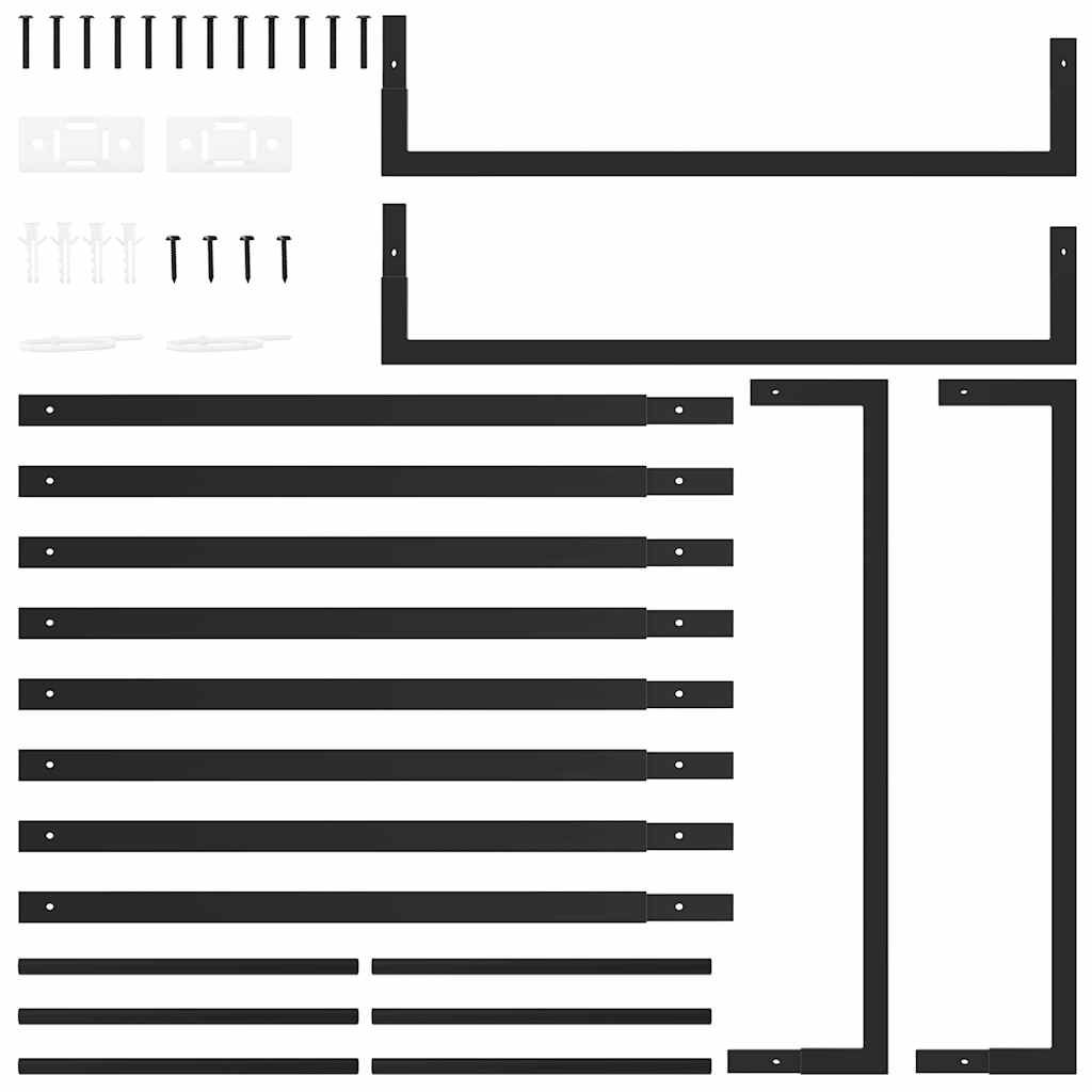 Ράφι Ξύλων Μαύρη Ματ Ατσάλινη 80x28x154 εκ.