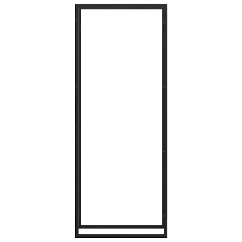 Ράφι Ξύλων Μαύρη Ματ 80x28x222 εκ. Ατσάλινο