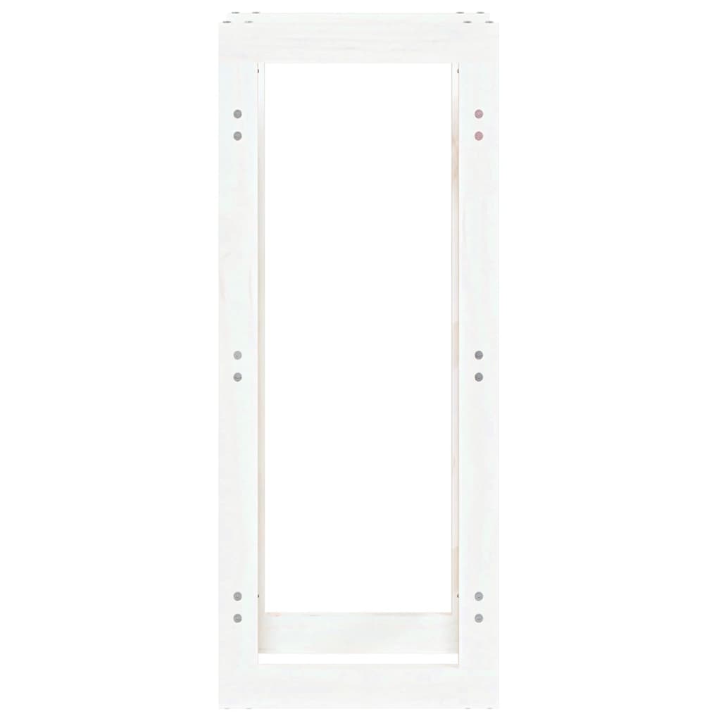 Ραφιέρα Καυσόξυλων Λευκή 41x25x100 εκ. από Μασίφ Ξύλο Πεύκου