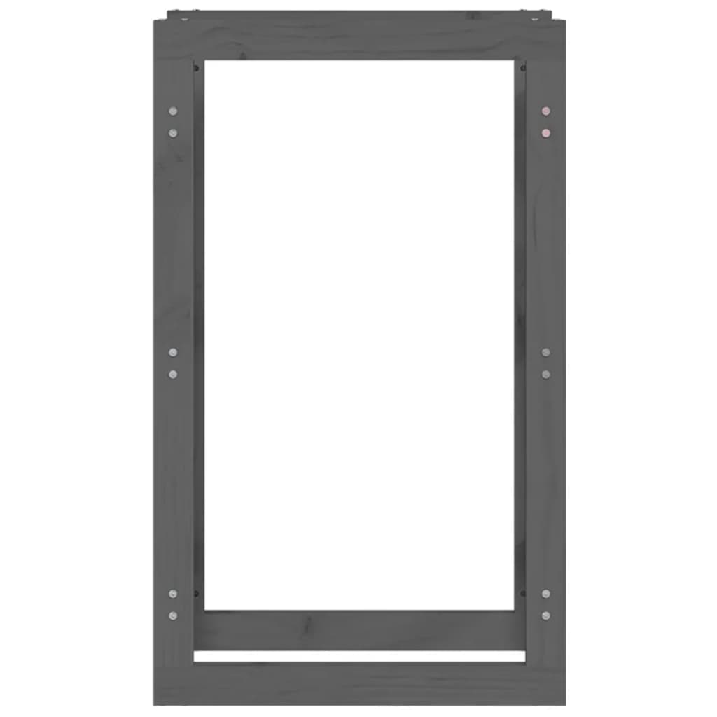 Ραφιέρα Καυσόξυλων Γκρι 60x25x100 εκ. από Μασίφ Ξύλο Πεύκου