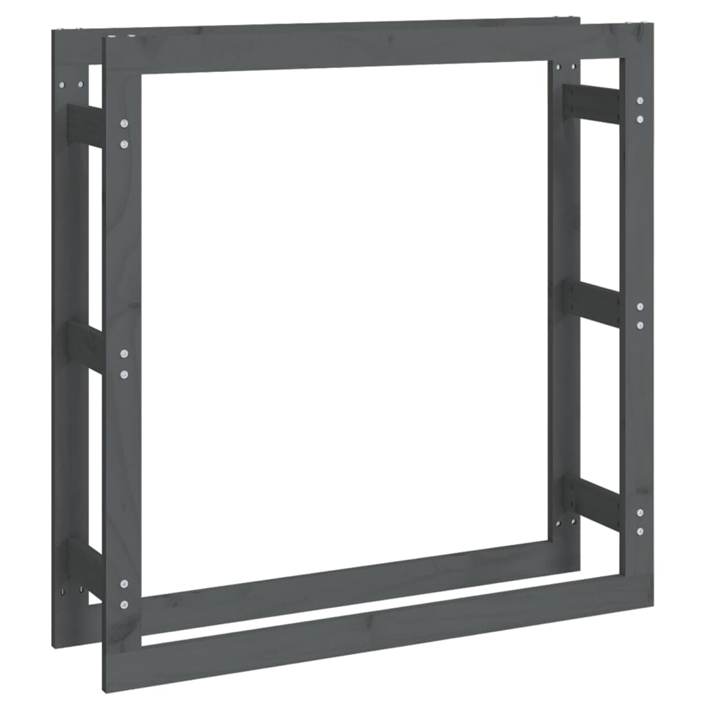 Ραφιέρα Καυσόξυλων Γκρι 100x25x100 εκ. από Μασίφ Ξύλο Πεύκου