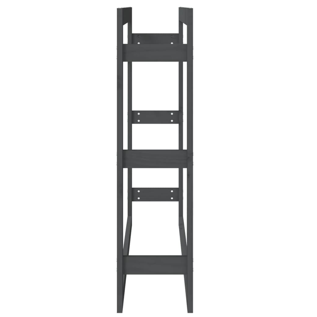 Ραφιέρα Καυσόξυλων Γκρι 100x25x100 εκ. από Μασίφ Ξύλο Πεύκου