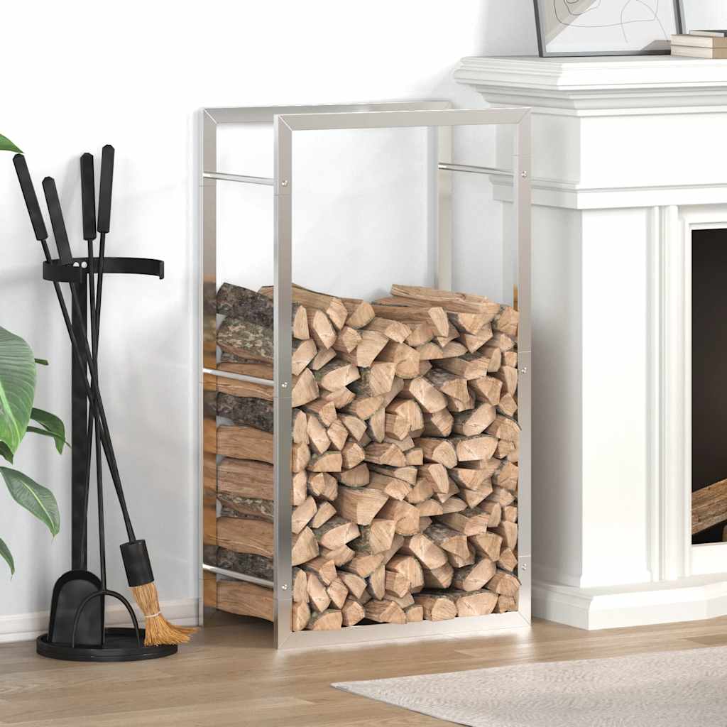 Ραφιέρα Καυσόξυλων 50x28x94 εκ. από Ανοξείδωτο ατσάλι