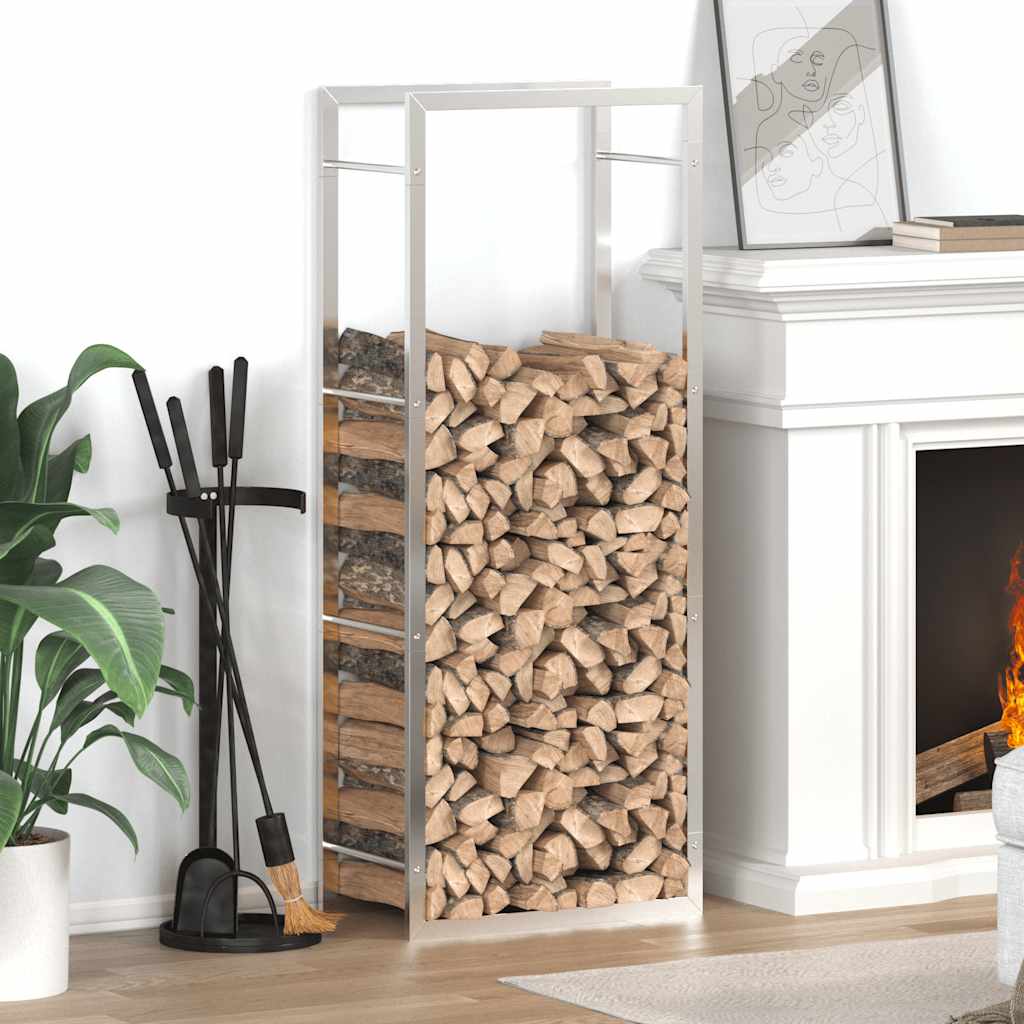 Ραφιέρα Καυσόξυλων 50x28x132 εκ. από Ανοξείδωτο ατσάλι