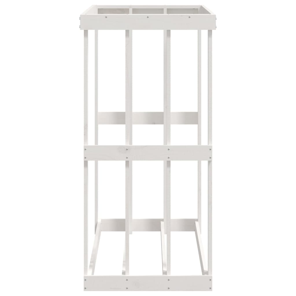 Ξυλοθήκη Εξ. Χώρου Λευκή 108x52x106 εκ. από Μασίφ Ξύλο Πεύκου