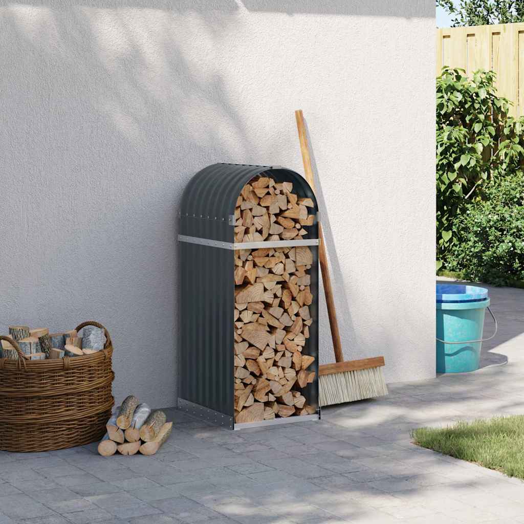 Θήκη Κορμών Ανθρακί 40x45x100 εκ. από Γαλβανισμένο Ατσάλι