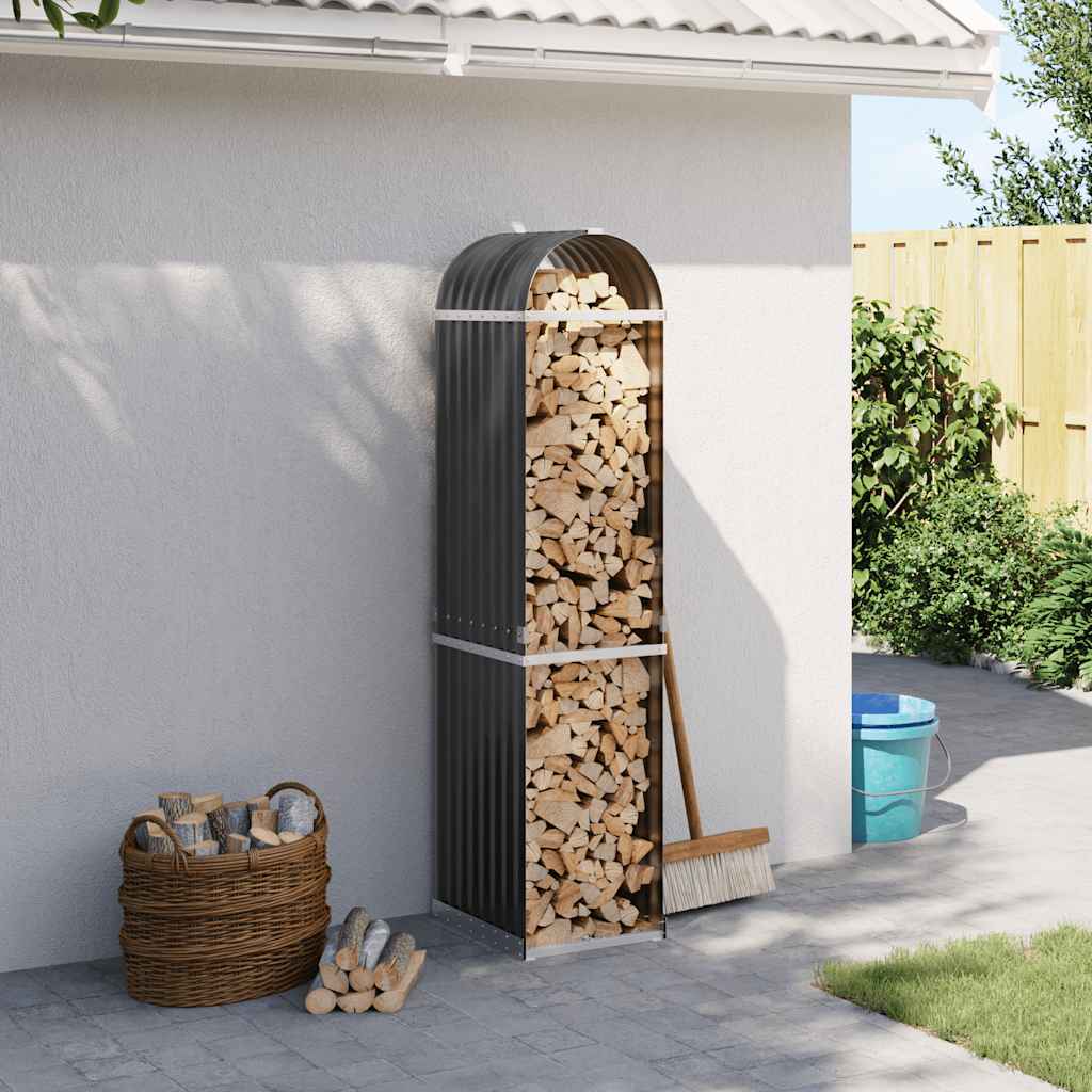 Θήκη Κορμών Ανθρακί 40x45x170 εκ. από Γαλβανισμένο Ατσάλι