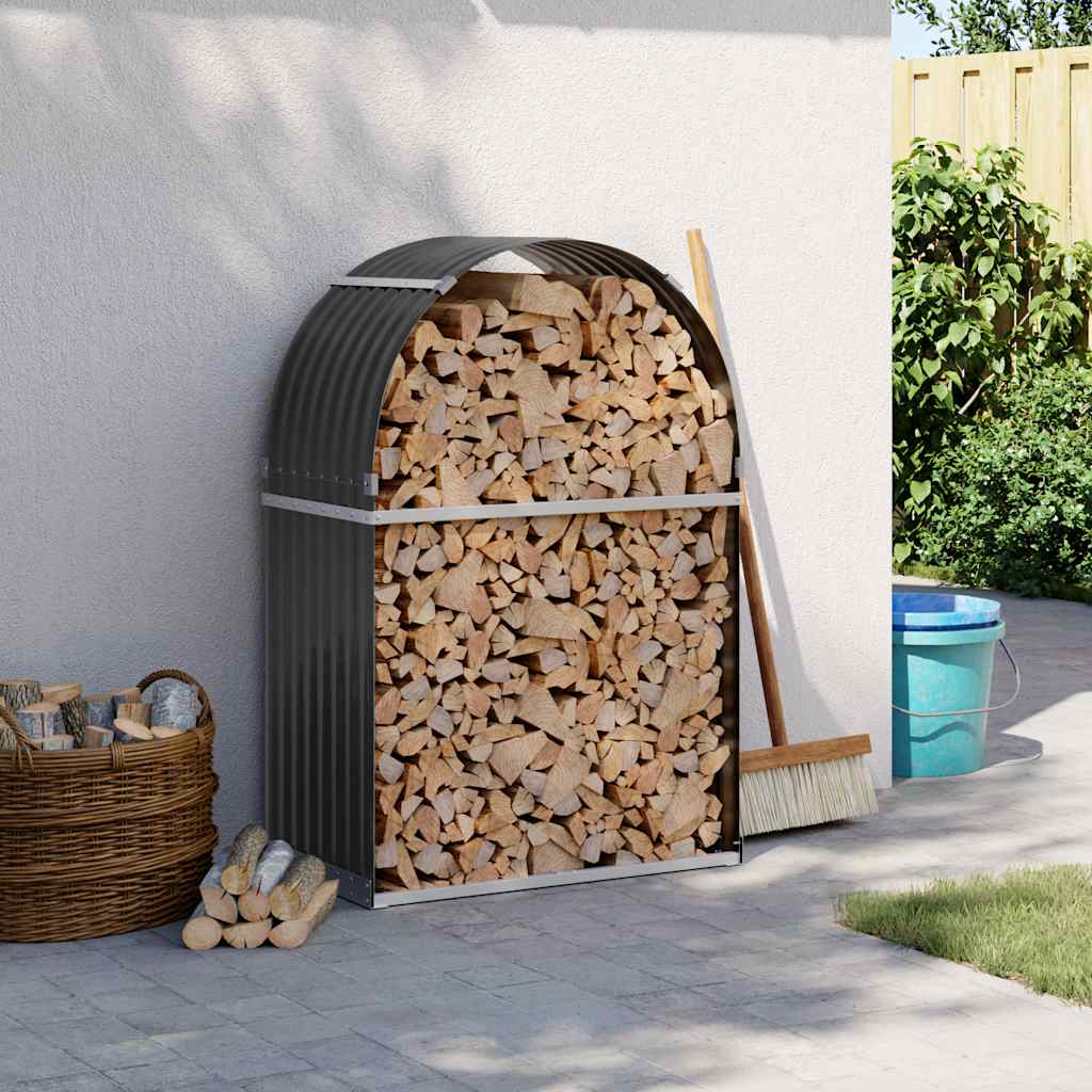 Θήκη Κορμών Ανθρακί 80x45x120 εκ. από Γαλβανισμένο Ατσάλι