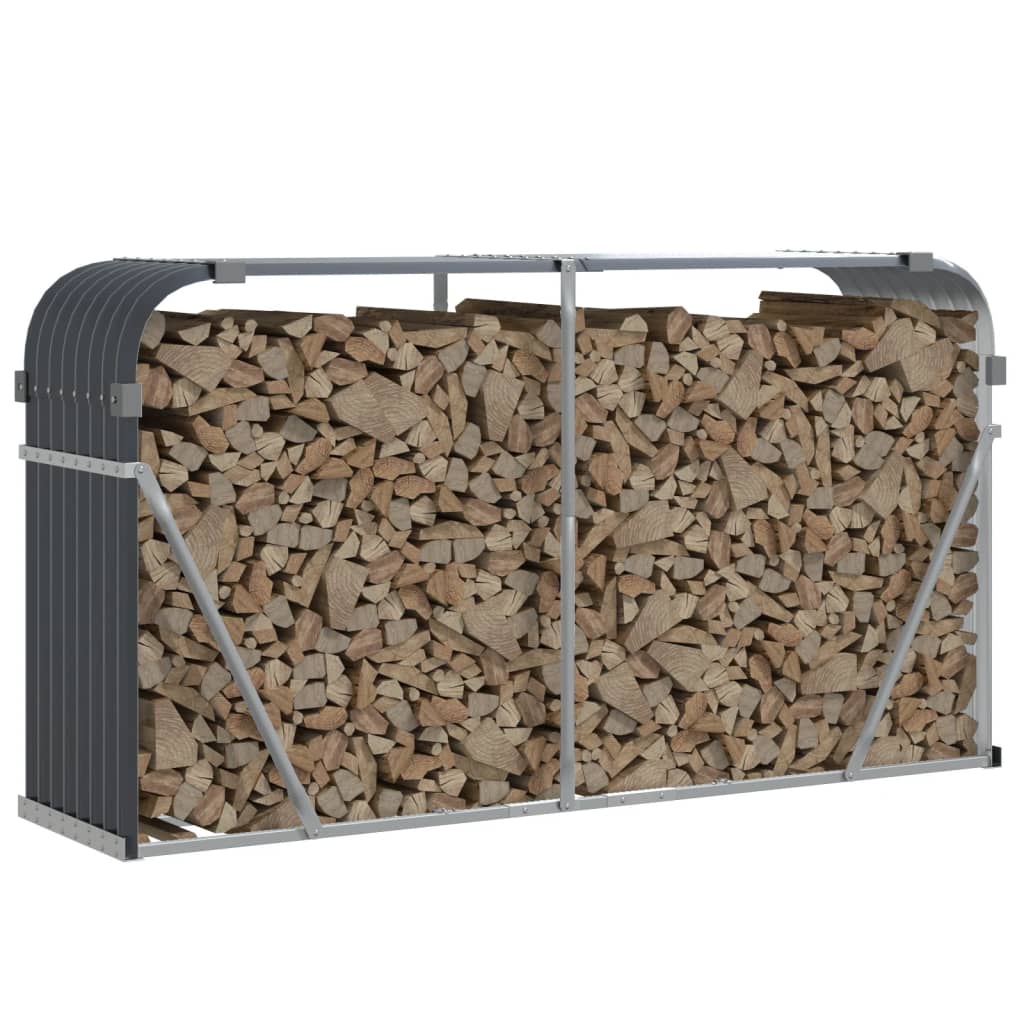 Ξυλοθήκη Ανθρακί 180x45x100 εκ. από Γαλβανισμένο Ατσάλι