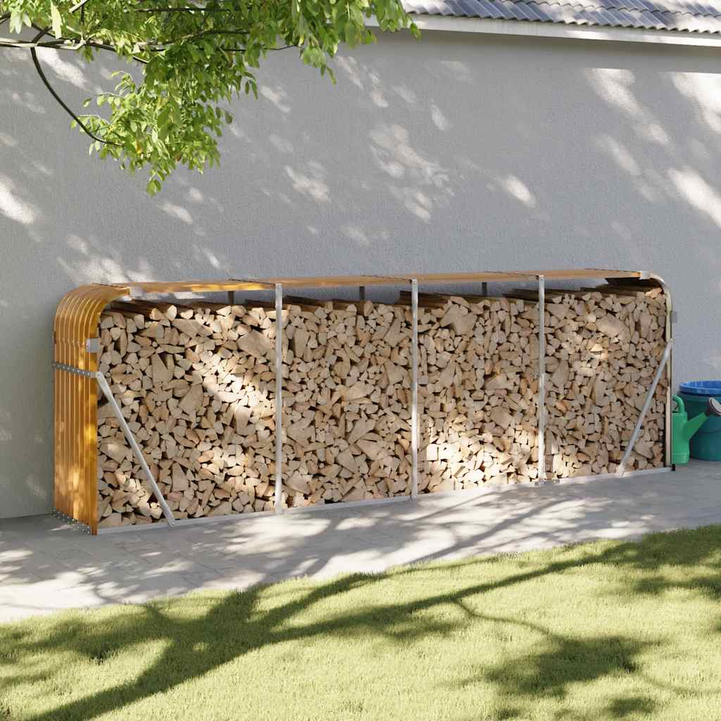 Ξυλοθήκη Ξύλινη Όψη 300x45x100 εκ. από Γαλβανισμένο Ατσάλι