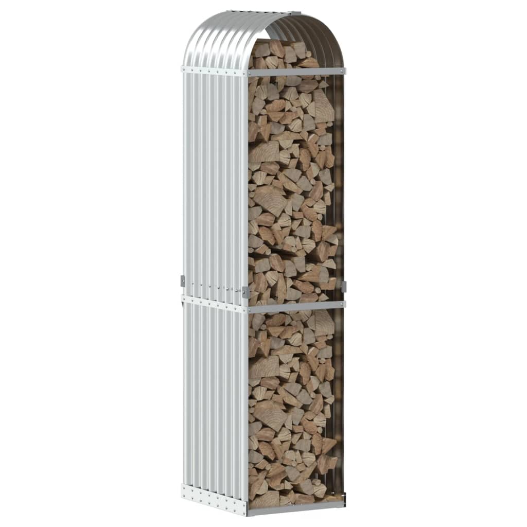 Ξυλοθήκη Ασημί 40x45x170 εκ. από Γαλβανισμένο Ατσάλι