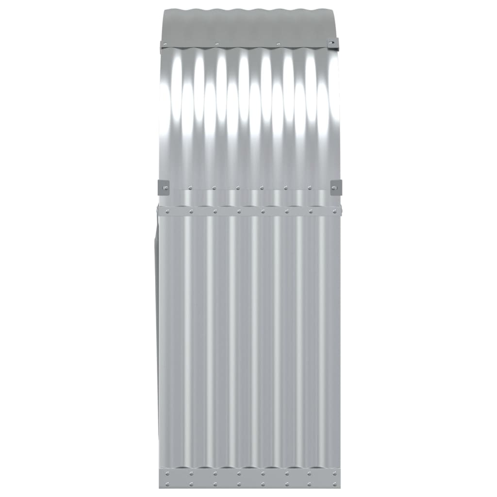 Ξυλοθήκη Ασημί 80x45x120 εκ. από Γαλβανισμένο Ατσάλι