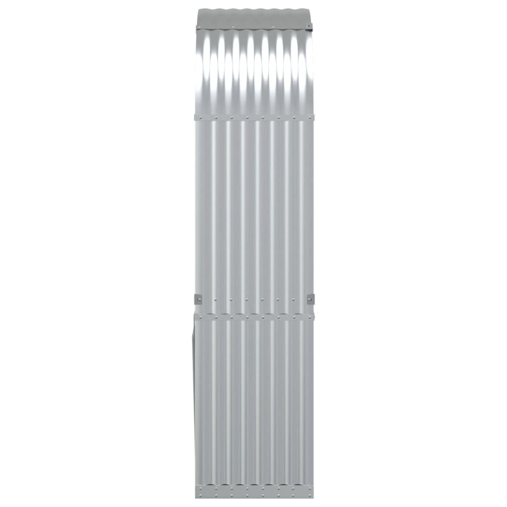 Ξυλοθήκη Ασημί 80 x 45 x 190 εκ. από Γαλβανισμένο Ατσάλι