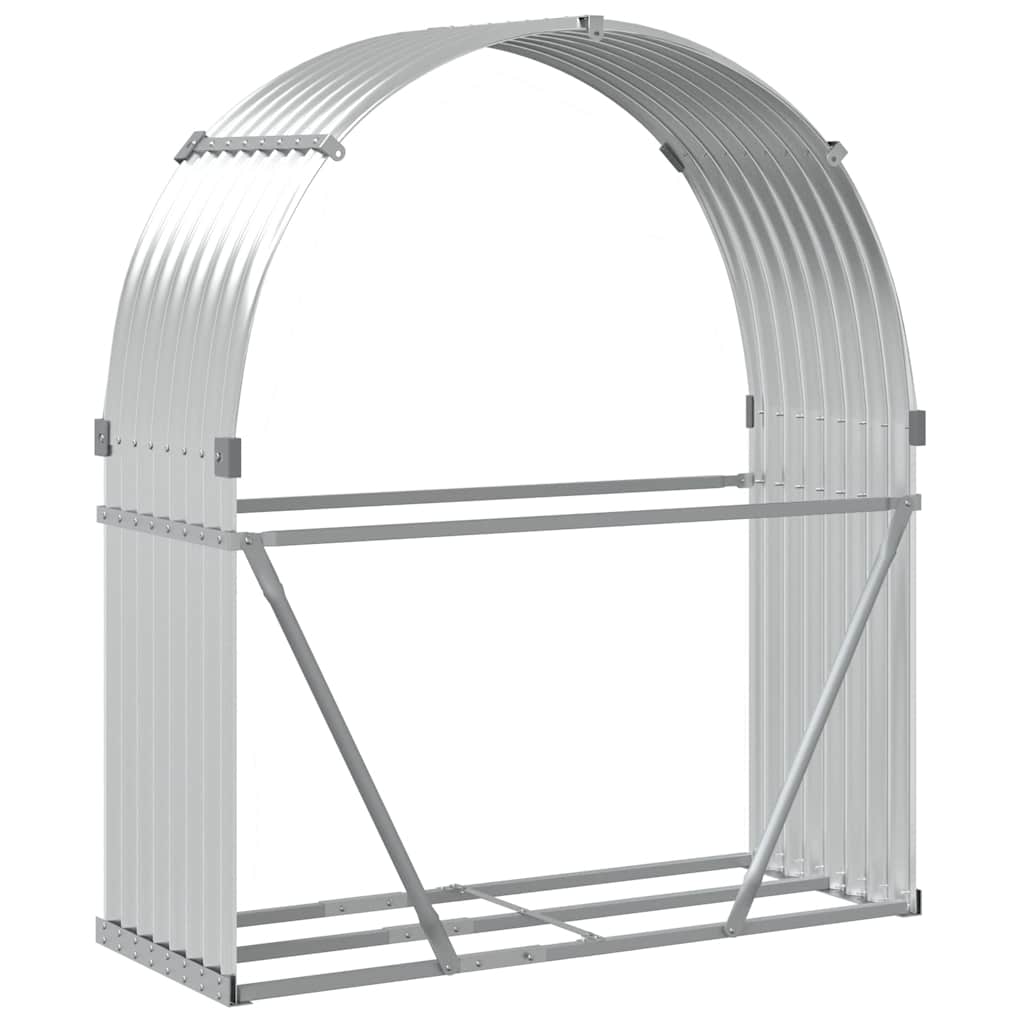 Ξυλοθήκη Ασημί 120x45x140 εκ. από Γαλβανισμένο Ατσάλι