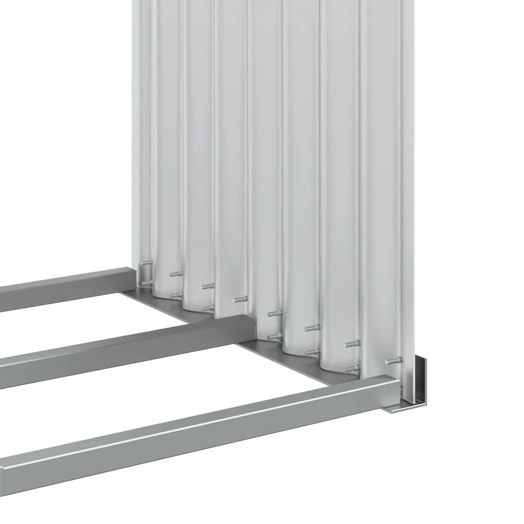 Ξυλοθήκη Ασημί 120x45x140 εκ. από Γαλβανισμένο Ατσάλι