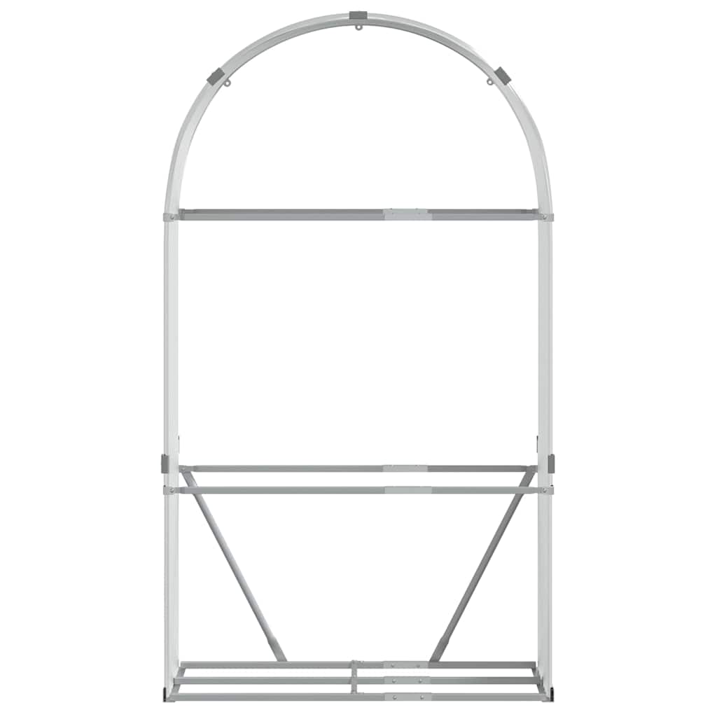 Ξυλοθήκη Ασημί 120x45x210 εκ. από Γαλβανισμένο Ατσάλι