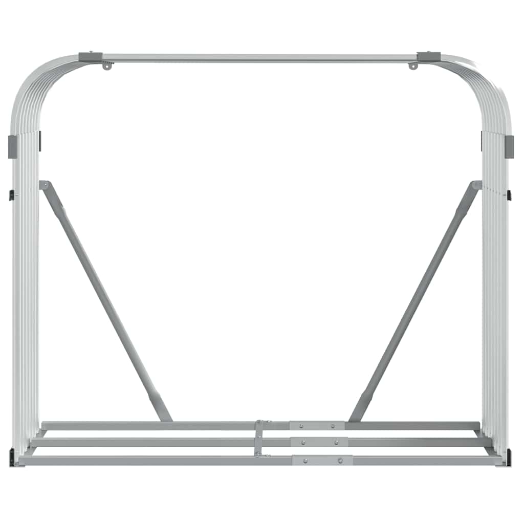 Ξυλοθήκη Ασημί 120x45x100 εκ. από Γαλβανισμένο Ατσάλι