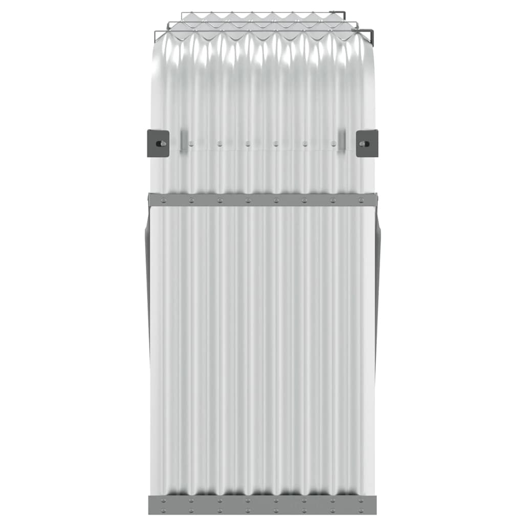 Ξυλοθήκη Ασημί 180x45x100 εκ. από Γαλβανισμένο Ατσάλι