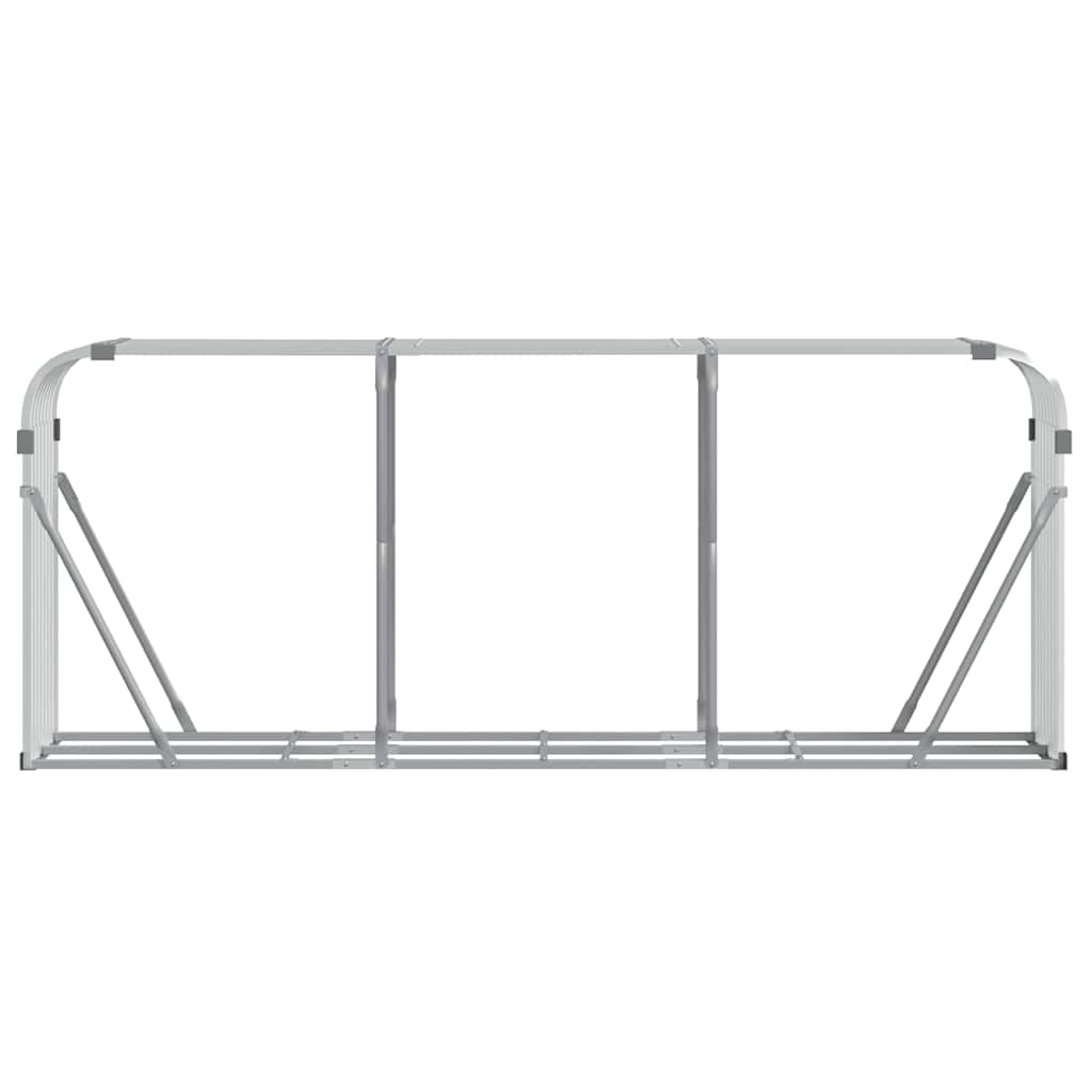 Ξυλοθήκη Ασημί 234x45x100 εκ. από Γαλβανισμένο Ατσάλι